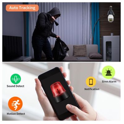 Camera Espian Segurança Lampada Panoramica Wifi1080 360 Grau