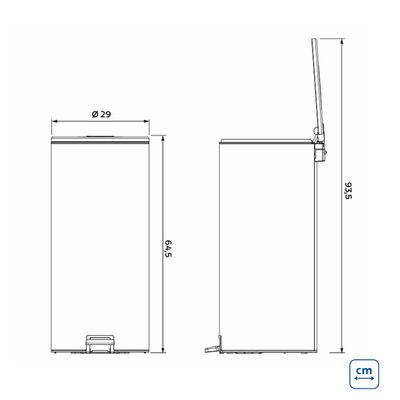 Lixeira Loop Aço Inox Polido Balde Interno e Pedal 30 Litros - Tramontina 94547/030