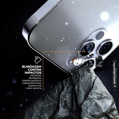 Protetor de Lente para iPhone 14 Pro Max - One Armor - Frame para câmera - Glitter - Gshield