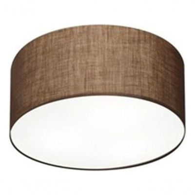 Plafon Cilíndrico Md-3010 Cúpula Em Tecido 30x12cm Café - Bivolt