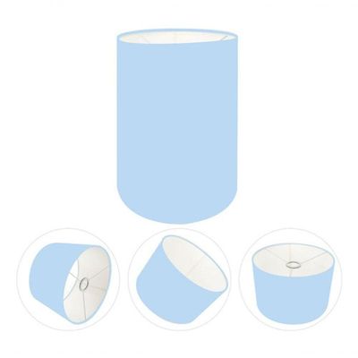 Cúpula Abajur E Luminária Cilíndrica Vivare Cp-7004 ø15x25cm - Bocal Nacional Azul-bebê