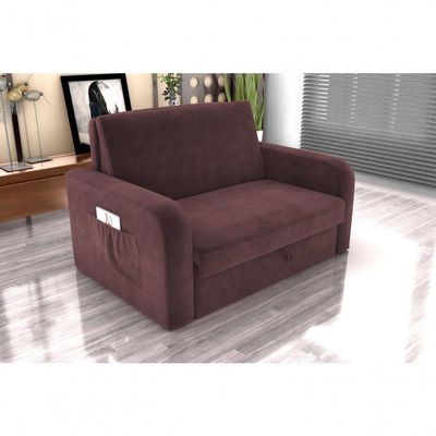 Sofá Cama Daiane 2 Lugares Com Baú Veludo Rosê Matrix