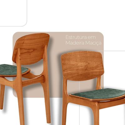 Mesa 120 Laminado Com 4 Cadeiras Malta Gold Moderna Mobília Jade Imbuia Naturale