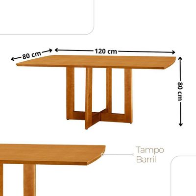 Mesa 120 Laminado Com 4 Cadeiras Malta Gold Moderna Mobília Jade Imbuia Naturale