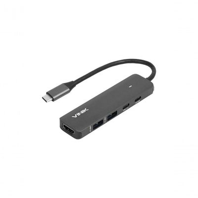 Hub Usb Type C 5 Em 1 - 2x Usb 3.0 + Hdmi 4k + Type C Pd 100w + Type C Dt Vinik - Hv51c