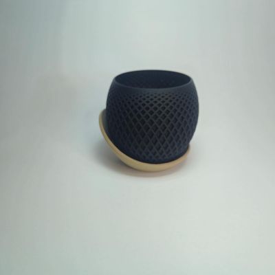 Vaso Decorativo Elegante Design Moderno Textura Com Base Preto