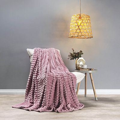 Cobertor Comfy Queen Manta Ultrasoft Alto Relevo Super Macia - Peony - Rosê
