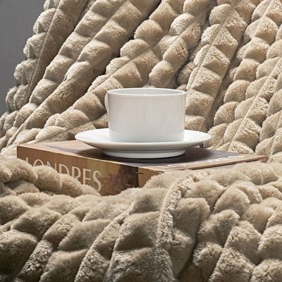 Cobertor Comfy Queen Manta Ultrasoft Alto Relevo Super Macia - Frape - Avelã