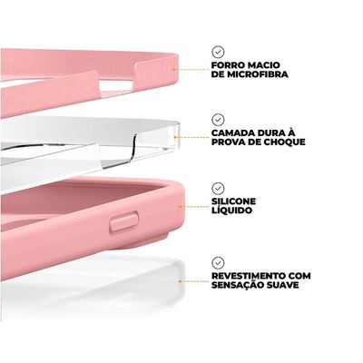 Capa para iPhone 14 Pro - Silicon Premium Rosa - Gshield