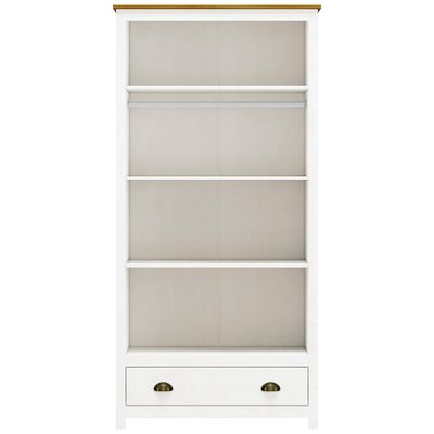 Guarda Roupa Solteiro 2 Portas 1 Gaveta Madeira Maciça Mazzaro F06 Branco Freijó - Lyam Decor