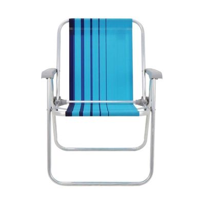 Kit 4 Cadeira De Praia Camping Alumínio Samoa Azul Tramontina