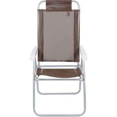 Cadeira de Praia Reclinável Prosa em Aluminio Marrom Bel Único