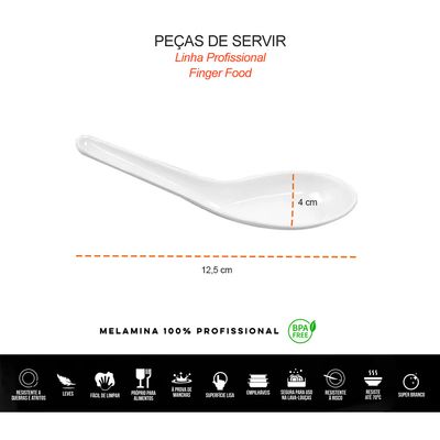 Colher Finger Food Brigadeiro Buffet Lamen Restaurante Melanina Branco