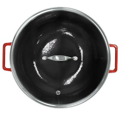 Panela Wok de Ferro Fundido Esmaltado Oxford Aroma Vermelha 35cm para Indução