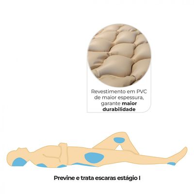 Colchão Pneumático para Tratamento de Escaras até 135 Kg Air Plus Dellamed Pele / 110V