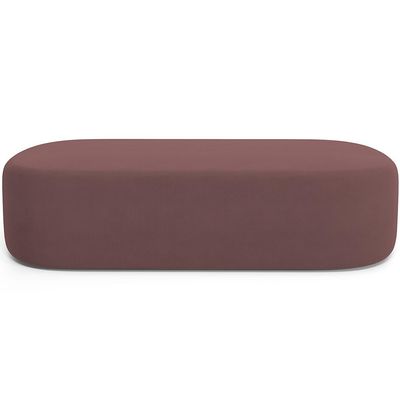Kit 02 Puffs Decorativos Orgânicos Para Living Quarto 160cm Doha W01 Suede Rosê - Lyam Decor