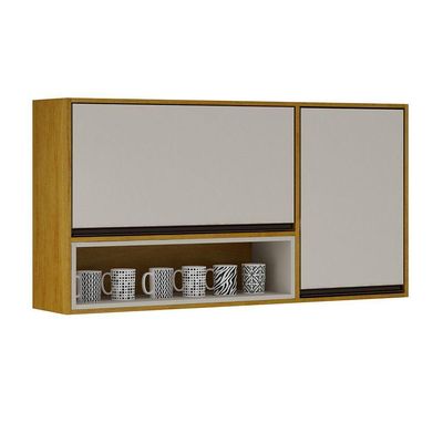 Armário De Cozinha Nala Aéreo Porta Condiment Mobilihouse Cinamomo/off White