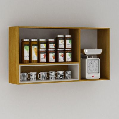 Armário De Cozinha Nala Aéreo Porta Condiment Mobilihouse Cinamomo/off White