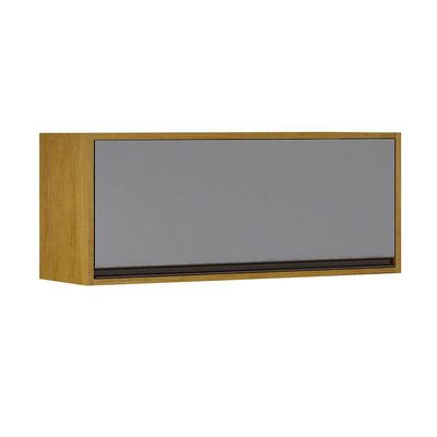 Armário De Cozinha Nala Aéreo Geladeira 1 Porta Mobilihouse Cinamomo/cinza Acetinado