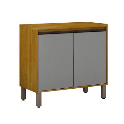 Balcão De Cozinha Nala 2 Portas Pés Reguláveis Mobilihouse Cinamomo/cinza Acetinado
