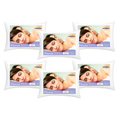 Kit 6 Travesseiros Ortobom Flocos