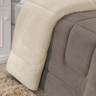Coberdrom Robust Queen Manta Soft Sherpa Lã de Carneiro Pesado Grosso 1 Peça - Cinza