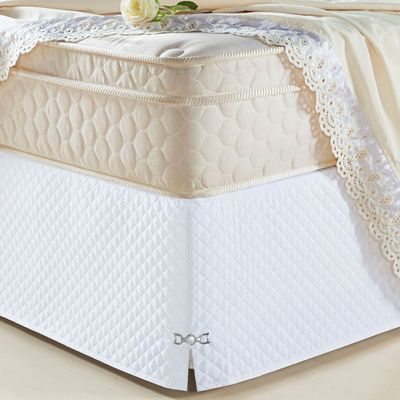 Saia Cama Box King Tunísia Microfibra Matelada c/ Pingente - Branca