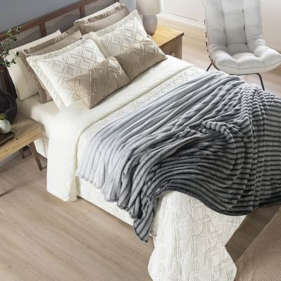Cobertor Galaxy Queen Manta Ultrasoft Alto Relevo Degradê Super Macia - Grafito - Cinza
