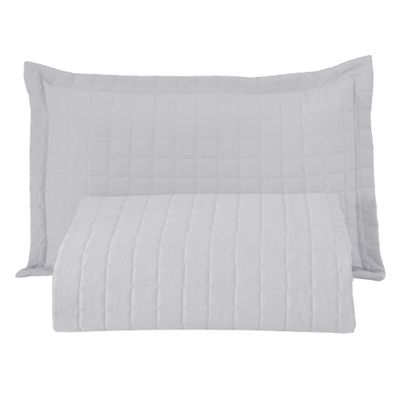 Kit Cobre Leito Colcha Bellini Solteiro Dupla Face Percal 300 Fios Textura Matelassê 2 Peças - Branco