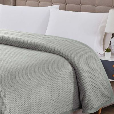 Cobertor Casa Scarpa Poppy Queen Manta Ultrasoft Alto Relevo Super Macia - Cinza
