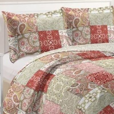 Kit Cobre Leito Colcha Casa Scarpa Mix Queen Estampado Dupla Face Floral 3 Peças - Lúcia