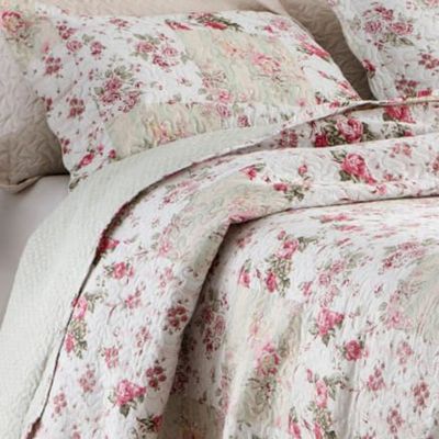 Kit Cobre Leito Colcha Casa Scarpa Mix Queen Estampado Dupla Face Floral 3 Peças - Isabela