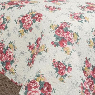 Kit Cobre Leito Colcha Mix King Estampado Dupla Face Floral 3 Peças - Maracris