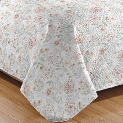 Kit Cobre Leito Colcha Mix King Estampado Dupla Face Floral 3 Peças - Joice