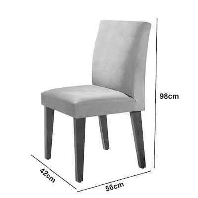 Sala De Jantar Mesa Olimpia Canto Reto Com 4 Cadeiras Grecia Creme/off White/imbuia Ripado