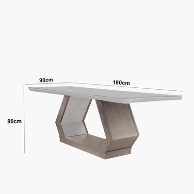 Mesa Sala De Jantar Alvorada 180cm E 6 Cadeiras Liz Moderna Vel. Capuccino Off White Imbuia