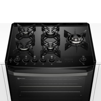 Fogão de Embutir 5 bocas Electrolux Preto Experience Mesa Vidro e Tripla Chama (FE5EP) 127V