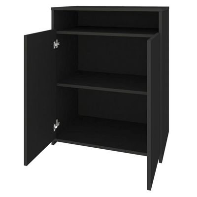 Balcão Multiuso Escritório Sala Cool A02 02 Portas Preto - Lyam Decor