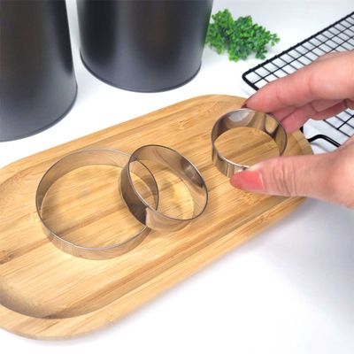 Cortador de Bolo Redondo Forminha Corte Molde Aço Inox 3un