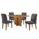 Mesa Olimpia 90 Mdf Com 4 Cadeiras Melissa Veludo Grafite Naturalle
