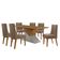 Mesa Sala De Jantar Aster 180cm E 6 Cadeiras Safira Moderna Veludo Capuccino Off White Imbuia