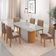 Mesa Jantar Aspen Tampo Mdf Vidro 6 Cadeiras Eloise Moderna Veludo Capuccino Off White Naturale
