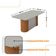 Mesa Jantar Aspen Tampo Mdf Vidro 6 Cadeiras Eloise Moderna Veludo Capuccino Off White Naturale
