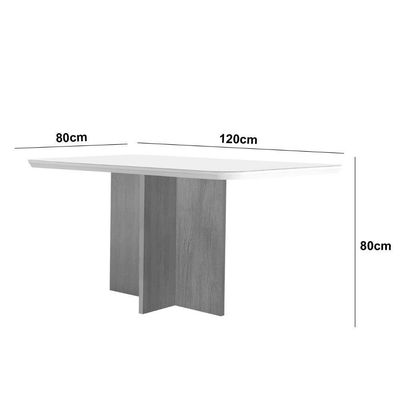 Mesa Olimpia 120 Mdf Com 4 Cadeiras Athenas Linho Grafite Naturalle