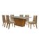 Mesa Sala De Jantar Aida 180cm E 6 Cadeiras Safira Moderna Veludo Capuccino Off White Imbuia