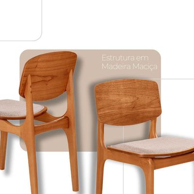 Mesa 120 Laminado Com 4 Cadeiras Malta Gold Moderna Mobília Brisa Imbuia Naturale