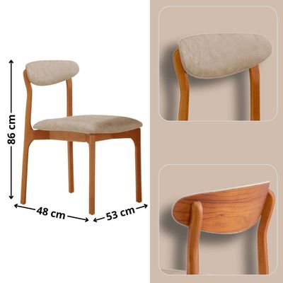 Mesa 135cm Laminado Com 4 Cadeiras Noronha Moderna Milano Imbuia Naturale