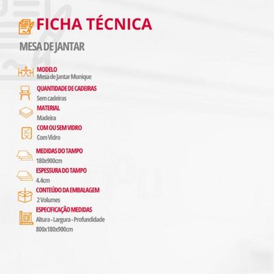 Mesa Para Sala De Jantar Munique Moderna Mobília Cinamomo Imbuia/champanhe