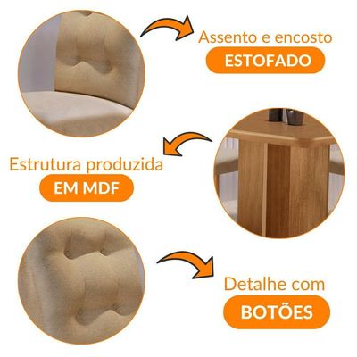 Mesa Olimpia 90 Mdf Canto Copo E Com 4 Cadeiras Carol Turim 07 Naturalle