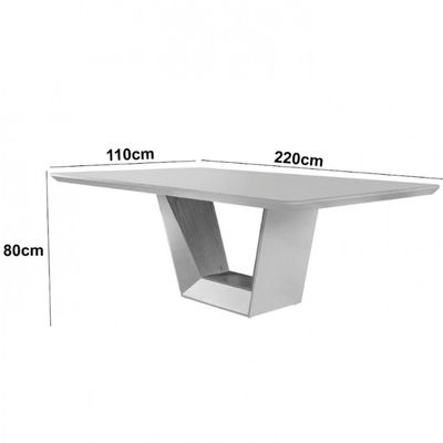 Mesa Para Sala De Jantar Rubi 220cm Moderna Mobília Off White Com Off White-cinamomo Imbuia